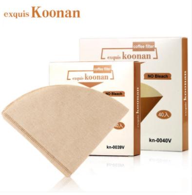 China Coffee filterring drip coffee paper filterWhite coffee browncolor whitened filter paper V60 V01 V02 40pcs packed for sale