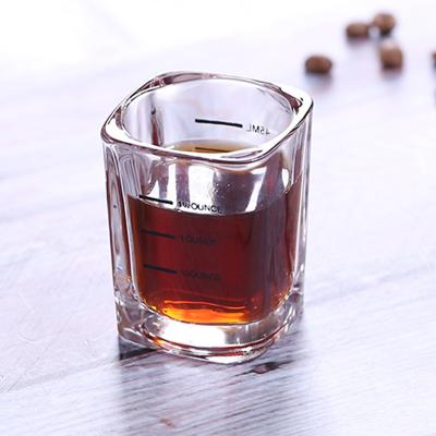 China Liquid Heavy Stocked Espresso Shot Glasses Measuring Cup Glass For Bartenders 2OZ 6OML For Ristretto Single Shot for sale