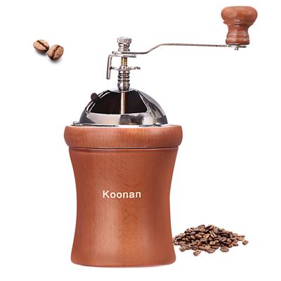 China Manually Grind Coffee Grinder Manual Hand Crank Household Coffee Bean Grinder Adjustable Wooden Coffee Machine for sale