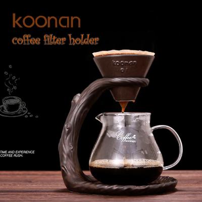 China Koonan Oven Hand Coffee Filter Holder Stored Ceramic Coffee Filter Baskets for sale