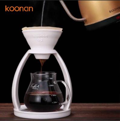 China Koonan Oven Hand Held Coffee Filter Holder Coffee Filter Baskets Ceramic White for sale