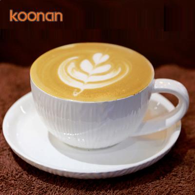 China 260ml Viable Koonan Ceramic Wood Kiln Coffee Cappuccino Bean Flower Ceramic Coffee Mug for sale