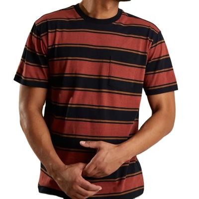 China Factory Price Hot Selling QUICK DRY Custom Logo Cotton Striped Short Sleeve Men's T-Shirts for sale