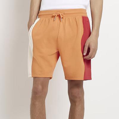 China Wholesale Cheap Anti-wrinkle French Terry Color Block Fleece Knee Length Loose Fit Mens Streetwear Shorts for sale