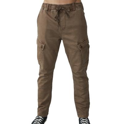 China Anti-Wrinkle Premium Stretch Fitness Elastic Waist Pants For Men Multi Pockets Joggers Mens Cargo Pants Custom Made for sale