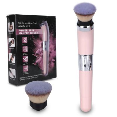 China Flat Brush 2-1 Starter Kit for Custom Base and Sprinkle Electric Rotating Cosmetic Makeup Brush Set for sale