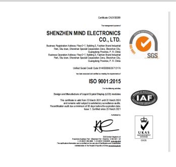 ISO9001 - Shenzhen Mind Electronics Co., Limited