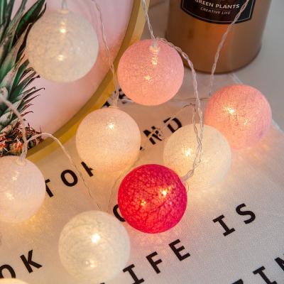 China 2023 Led String Lights New Product Shine Led Red Cotton Ball Light String for sale