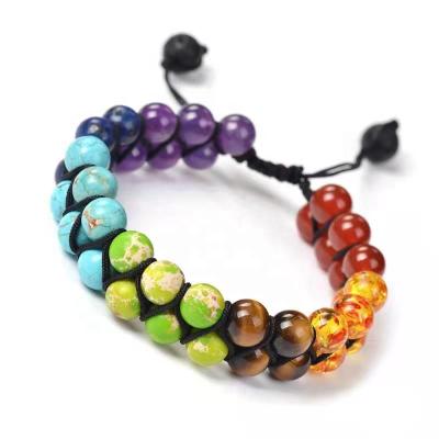 China CLASSIC Cliobeads 8mm Chakra Bracelet Double Layer Stone Beads Bracelet for sale