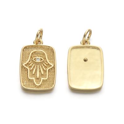 China FASHIONABLE Cliobeads DIY Making Micro Accessory Pave Gold Plated Palm Pendant Brass Pendant Charm Wholesale for sale