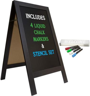 China Sidewalk Chalkboard Quality Assurance Slide-in Fold A Frame Sandwich Board Sign Board Sidewalk Sign Board for sale