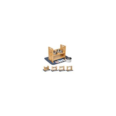 China Automatic Adjustable Expanded Wooden Dog / Cat Bowl Raised Rack for sale