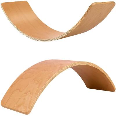 China Kids Indoor Sporting Goods Wooden Balance Board Kindergarten Learning Child Board Curvy Balance Board for sale