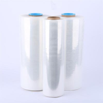 China High Quality Moisture Proof Hand Stretch Film Shrink Wrap Shipping Clear Lldpe Wrapping Film Green Plastic Transparent Packaging for sale