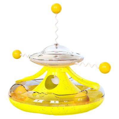 China Disc Viable High Quality Popular Interactive Rotating Flying Saucer Amusement Spinning Board Happy Cat Toy Pet Products for sale