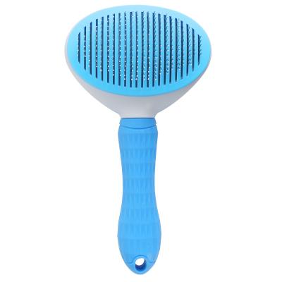 China Stored Pet Brush Self Grooming Cleaning Tool Dog Pet Grooming Comb Pet Hair Remover for sale