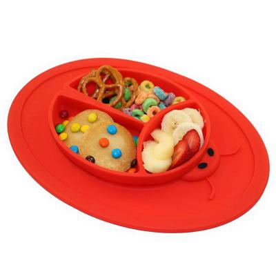 China BPA Free Other Baby Products Silicone Suction Dish Baby Feeding Children Christmas Divided Dish for sale