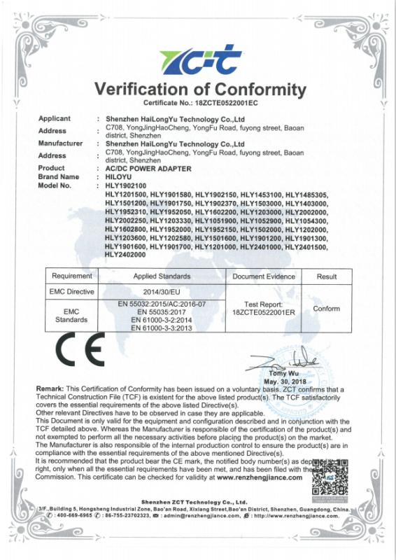 CE - Shenzhen Hailongyu Electronic Technology Co., Ltd.