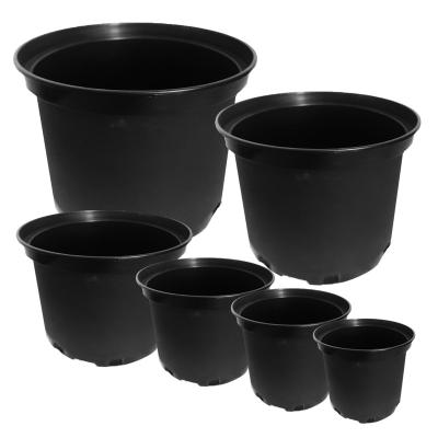 China Best Selling Minimalist Plastic Black Plant Nursery Pot Plastic Plant Pot 7 Gallon Flower Pots for sale