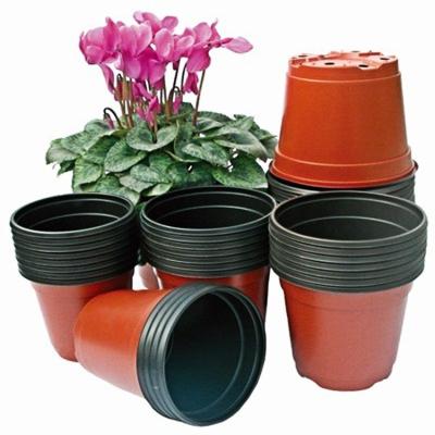 China Minimalist Red Wholesale Plastic Gardening Pots Flower Planting Plant Nursery Flower Pot for sale