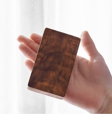 China RFID Blocking Protect Walnut Business Card Holder Wooden Case For Businessman Sales Person for sale