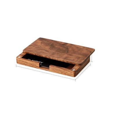 China NATIONAL Wood Business Card Holders Wooden Name Card Case Wooden Card Holder with Magnetic Closure for sale