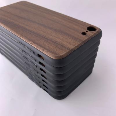 China Real Walnut wood+TPU Wooden Phone Case Phone Case For iPhone 8 7 Type Wood Option for sale