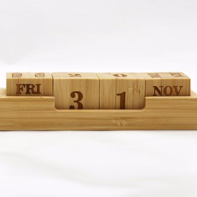 China 100% Eco-friendly Bamboo Desk Calendar OEM Calendars for sale