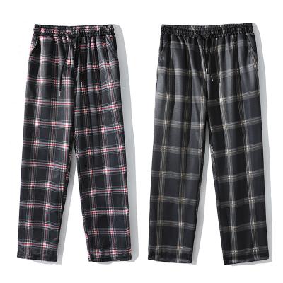 China Custom Made Black White Black White Color Fashion Plaid Vintage Style Unisex Factory Long Pants for sale