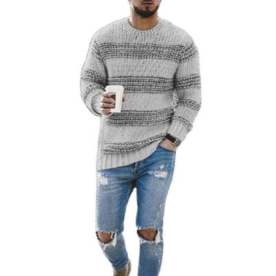 China High Quality Men's Long Sleeve Round Casual Warm Pullover Sweater Anti-wrinkle Stain Collar Tracksuit Soft Pullover Sweater for sale