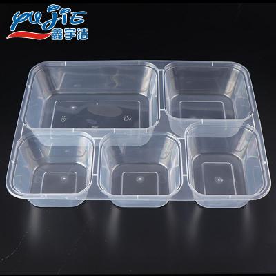 China Food Containers microwaveablebento Microwavable Kids 5 Compartment Disposable Plastic Lunch Box for sale