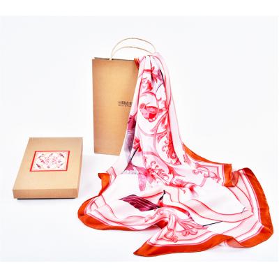 China Square Guaranteed Quality Unique Embroidery Silk Scarves For Elegant Women Shawl And Scarves for sale