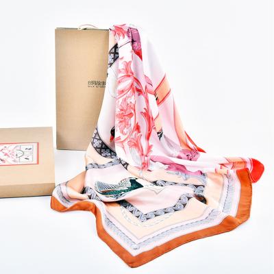 China Decoration.Daily Life New Fashion Creative Embroidery Printing Women Adjust Silk Scarf for sale