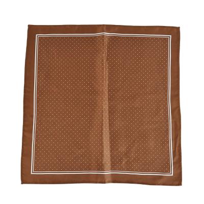 China High Quality Dots Printing Women Square Scarf Decorative Costume Brown Color for sale