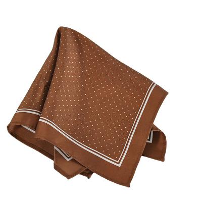 China New Square Style Plain Dots Printing Women Scarf Square Silk Scarves for sale