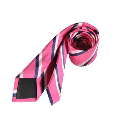 China Decoration.Daily Latest Life New Arrival Fashion Design Pink Stripe Silk Tie Classic Men Custom Logo Type Customized for sale