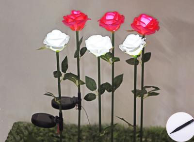 China Solar silicone rose Lights Outdoor Lawn Park Decoration Lamp LED Silicone Rose Lamp for sale