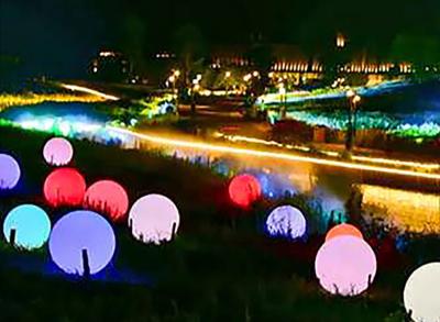 China LED luminescent round ball lamp spherical landscape park scenic area courtyard grass lawn beautiful display bright lamp for sale