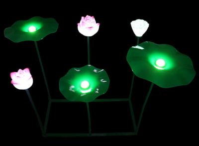 China Acrylic LED lotus lamp 6 lights combination lotus lamp pond pool decoration lotus lamp park municipal beauty for sale