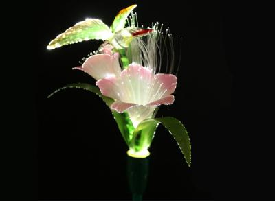 China LED Fiber Optic Flower Lamp Outdoor Lamp Floor Socket Flower Head With Hummingbird Luminous Landscape Decorative Lamp for sale