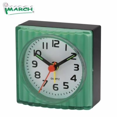 China iMSH Antique Green Luminous Hand Style Mini Size Travel Alarm Clock for sale