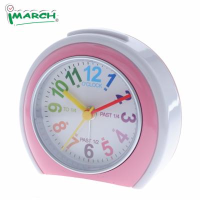 China Antique Style iMSH Pink Kids Teaching Clock Birthgift Travel Alarm Clock for sale