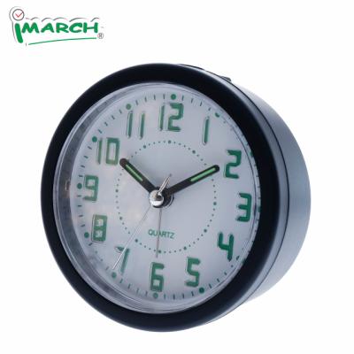 China Antique Style IMSH Round Shape LED Backlight Nap Buzzer Table Basketball Alarm Clock for sale