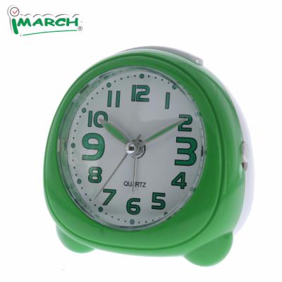 China LUMINOVA iMSH Amazon Hot Sale Green Rohs ABS Blue 6cm Travel Table Standard Cute Slient Alarm Clock For Bedroom Kitchen for sale