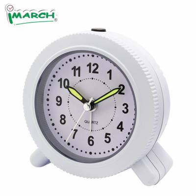 China Antique style iMSH BB09502-WH China factory nap light crescendo buzzer alarm table alarm clock for sale