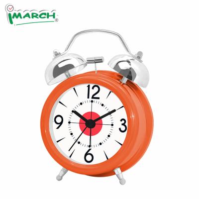 China ORANGE LED iMSH 95mm Brief Style Single Twin Bell Alarm Clock Backlight Case As Gift for sale