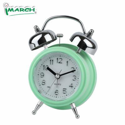 China iMSH Style Kid's Antique Multi Light LED Clock Silent Table Bell Non-ticking Twin Alarm Clock for sale