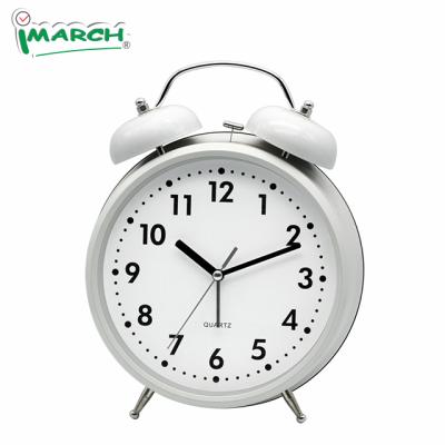 China iMSH WHITE 235mm Size Brief Style Single Bell Twin Bell Alarm Clock Large As A Gift for sale