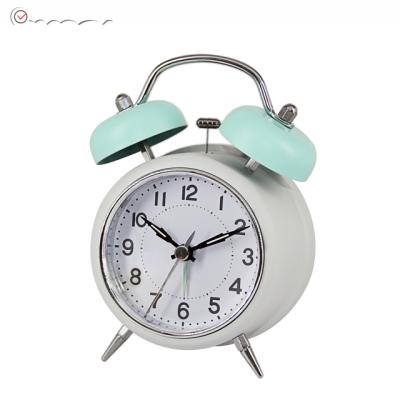 China LUMINOVA iMSH Easy Wake Up Twin Dial High Quality Hands Luminbrite Resin Bell Alarm Clock Kids for sale