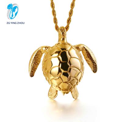 China Wholesale Hot Small Turtle Pendant Stainless Steel Hiphop Spot Popular Men's Necklace for sale